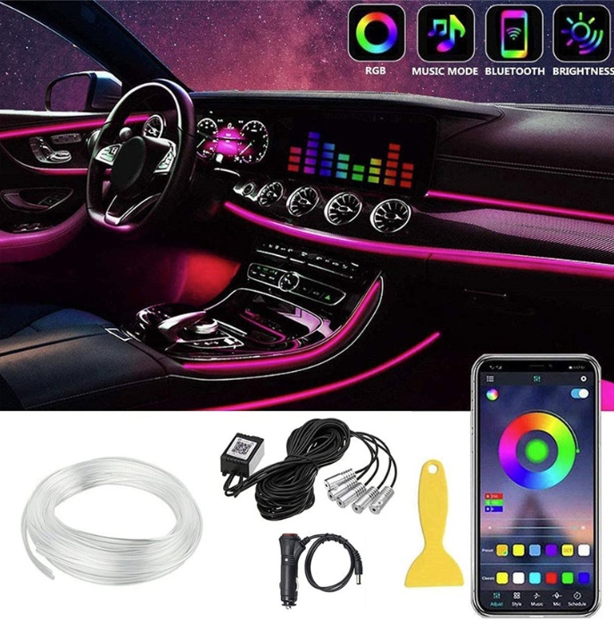 Optic fiber dash kit